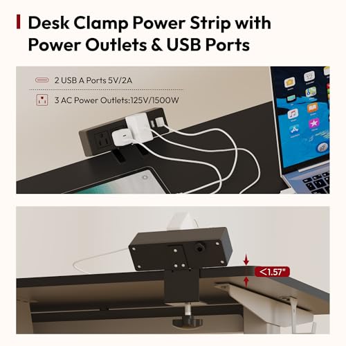 SANODESK Electric Standing Desk with Power Strip 48"x 24" Whole-Piece Desktop Height Adjustable Stand Up Desk with Cable Management Home Office Desk Silver Frame/Black Top - color: Silver Frame+black Top, size: 48"x24"