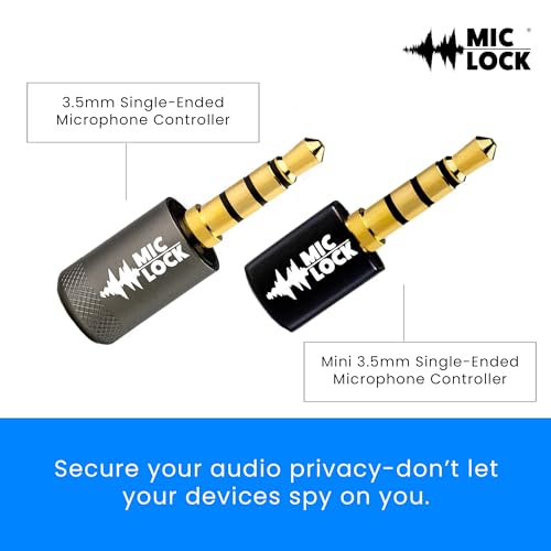 Mini 3.5mm for Headphone Port - Microphone Audio and Data Security - Privacy Protector for Laptops, Smartphones, Tablets, and Computers (Black, Single Pack)