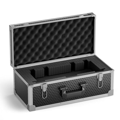 Phenyx Pro Extra Large Size Carrying Case, Customizable Pre-Diced Foam, Aluminum Alloy Sturdy Build, Suitable for Wireless Mic System Storage & Camera Gear Transportation - size: Extra Large (20.4×10.2×7.9 Inch)