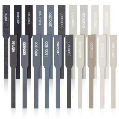 Honoson 20 Pcs Sanding Sticks for Plastic Models 3D Print Polishing Sticks Assorted Metal and Wood Sanding Tool Accessory for Model Craft Amateur Beginner (Low Grits and High Grits,Innovative Style) - style: Innovative Style