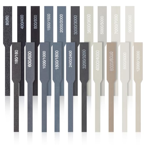 Honoson 20 Pcs Sanding Sticks for Plastic Models 3D Print Polishing Sticks Assorted Metal and Wood Sanding Tool Accessory for Model Craft Amateur Beginner (Low Grits and High Grits,Innovative Style) - style: Innovative Style