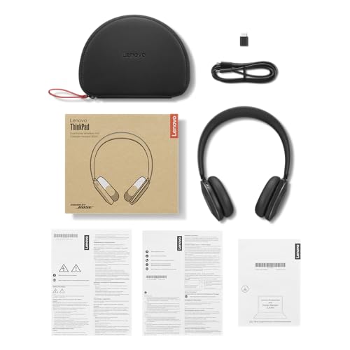 Lenovo ThinkPad Dual Mode Wireless ANC Foldable Headset 8550 (Aura Edition) – Sound by Bose, AI Noise Cancelling Mic, Microsoft Teams Certified, Bluetooth 5.3 - color: Thunder Grey, size: 2.20