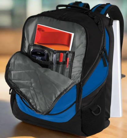 Broad Bay Boise State Backpack | Official BSU Broncos Logo, Padded Laptop Computer Section, Premium 600 Denier Nylon Fabric, - color: Blue