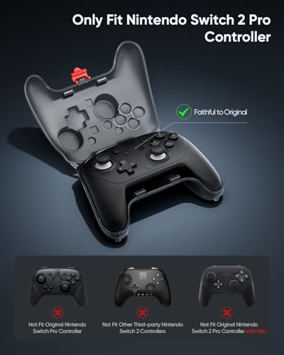Tiiletzote Protective Travel Case for Nintendo Switch 2 Pro Controller | Hard Shell 1:1 Fit Portable Carrying Case, Magnetic Closure, Joystick Protection, Dust-Resistant, Anti-Scratch, Shock-Proof - color: Black