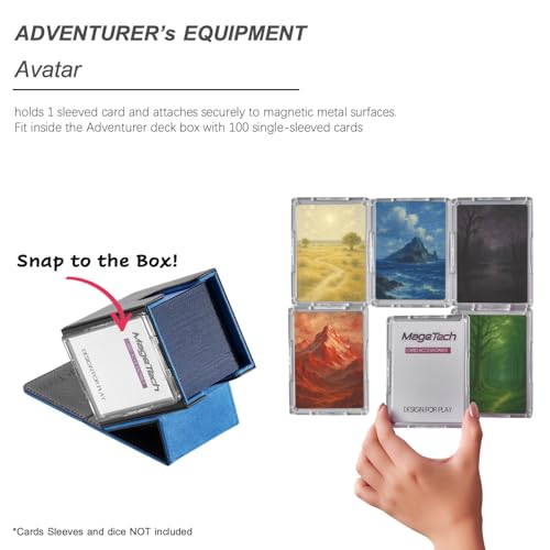 Mage Tech Adventurer [Hero] Modular Deck Box - Holds 99 Double-Sleeved Cards - Includes Avatar Holder - Ultra-Rugged, Expandable Design - MTG Commander/EDH & More - Black/Blue - color: 2. Enigma (Black/Blue), style: 2. Hero