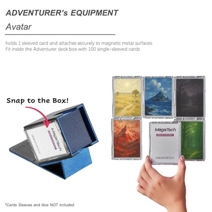 Mage Tech Adventurer [Hero] Modular Deck Box - Holds 99 Double-Sleeved Cards - Includes Avatar Holder - Ultra-Rugged, Expandable Design - MTG Commander/EDH & More - Black/Blue - color: 2. Enigma (Black/Blue), style: 2. Hero