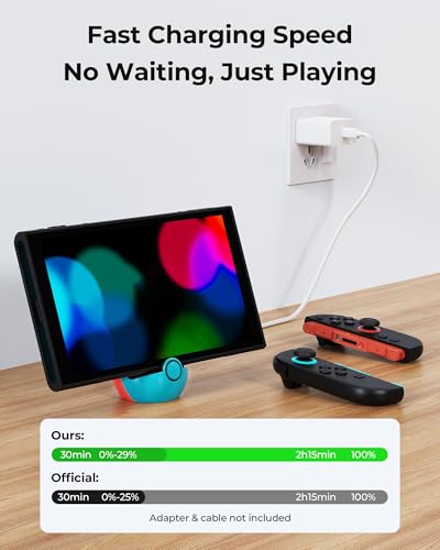 Antank Charging Stand for Nintendo Switch 2, Switch OLED&Lite, No TV Output - color: Red & Blue