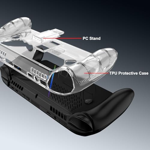 Protective Case with Kickstand for ASUS ROG Xbox Ally X 2025 - Shockproof TPU Cover with Stand, Non - Slip & Anti- Collision Handheld Game Console Accessories (Transparent) - color: transparent