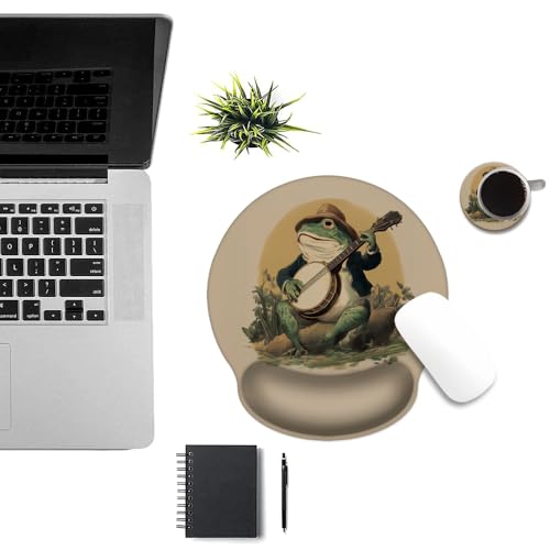 Mouse Pad with Wrist Support, Ergonomic Mouse Pad with Memory Foam Wrist Rest Cushion, Non-Slip Rubber Base Gaming Mice Pad for Home Office Computer Laptop,Frog - color: Frog