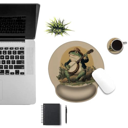 Mouse Pad with Wrist Support, Ergonomic Mouse Pad with Memory Foam Wrist Rest Cushion, Non-Slip Rubber Base Gaming Mice Pad for Home Office Computer Laptop,Frog - color: Frog