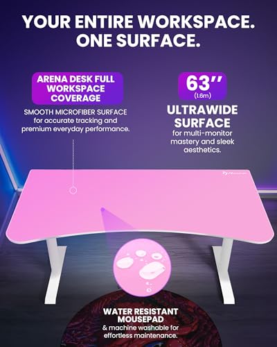 Arozzi Arena Gaming Desk Pad D002 | Full Desk Mouse Pad, Washable Desk Mat, Anti-Slip Rubber Base, Water-Resistant Surface - color: D002