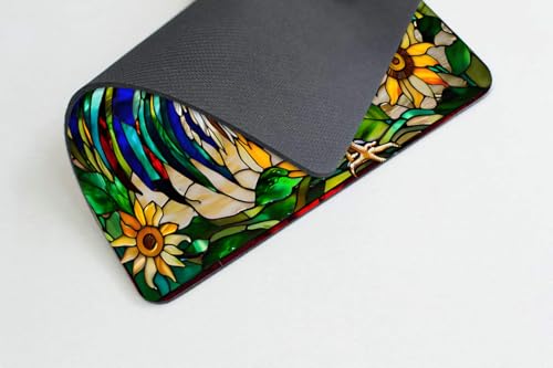 Square Mouse Pad Glass Rooster,Gaming Mouse Pads for Desk,Soft Computer Waterproof Non-Slip Mouse Mat - color: Glass rooster