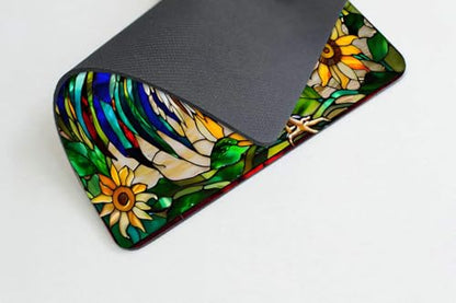 Square Mouse Pad Glass Rooster,Gaming Mouse Pads for Desk,Soft Computer Waterproof Non-Slip Mouse Mat - color: Glass rooster