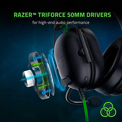 Razer BlackShark V2 X Gaming Headset: 7.1 Surround Sound - 50mm Drivers - Memory Foam Cushion - For PC, PS4, PS5, Switch - 3.5mm Audio Jack - Black | 7.1 Surround Sound, 50mm Drivers, Cardioid Mic, Lightweight, Memory Foam, Noise Isolating Earcups, for PC