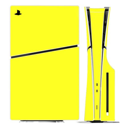 Solid Color Skin Wrap Compatible with PS5 Slim Disc Edition (Yellow) | Console Cover Protective Sticker, Game Controller Vinyl Wrap - color: Yellow