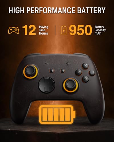 FUNLAB Switch Pro Controller Wireless, Switch Controller Compatible with Switch/OLED/Lite, Bluetooth Controller with 2 Back Buttons, Light Up Switch Controller with 7 LED Colors/Turbo/Motion Control - color: Z-Orange