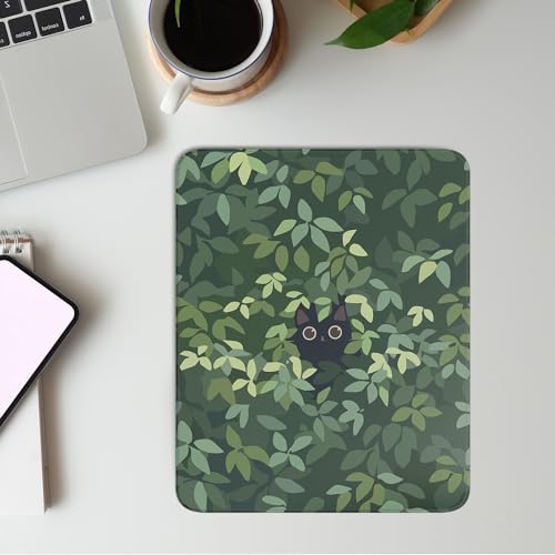 Anime Black Cat Square Mouse Pad,Cute Cat Mouse Pads for Wireless Mouse Desk Accessories,10"X8"Travel Mousepad with Non-Slip Rubber Base, Stitched Edge Mouse Pads for Desk,Computers,Laptop,Office Home - color: S-12