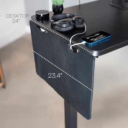 VIVO Black 24 inch Under Desk Privacy and Cable Management Organizer Sleeve, Wire Hider Kit Panel System, DESK-SKIRT-24 - size: 24" Panel
