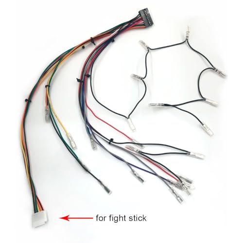 Universal Fighting Board Cables Quick Connect 20-Pin Joystick/Button Easy Plug Harness 4-Pin Touchpad Button Harness for Fighting Game Controller Board - color: For Fight stick