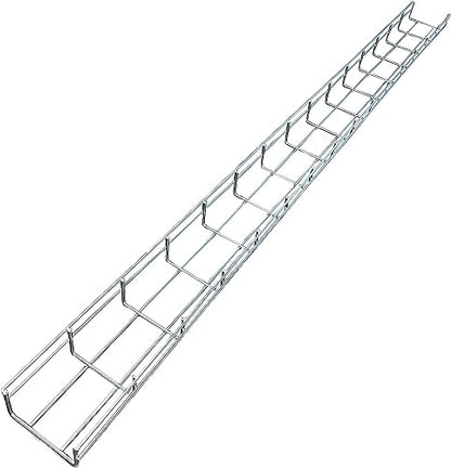 Kable Kontrol Cable Tray- 5 Feet Long - 4" Width, 4” Depth – Wire Mesh Tray Cable Management Rack Cords Organizer Cable Basket, Zinc Plated Steel NEC Approved for Network, Fiber Optic, Cabling - size: Cable Tray 4" W x 4" H x 5 Ft L