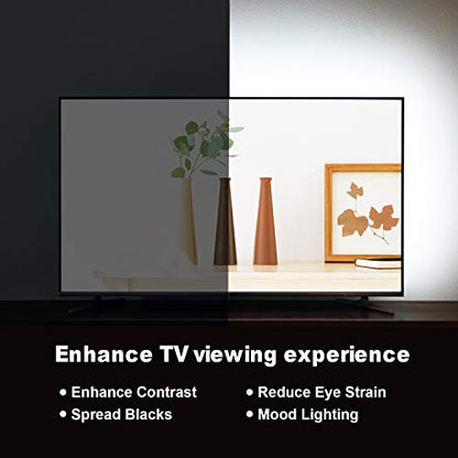 HAMLITE TV Bias Lighting 6500K True White for 70 72 75 80 82 85 Inch TV, 18Ft USB TV LED Backlight with RF Remote Cover 4 Sides Behind TV Background Room Decor Gaming Light for Men Ambient Mood Light - size: 70-85'' TV
