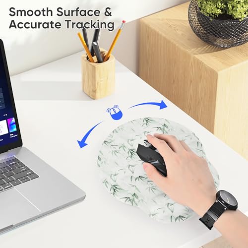 Ergonomic Mouse Pad with Wrist Support,Non-Slip Rubber Base for Computer Laptop & Mac,Lightweight Rest for Home,Office & Travel (Bamboo Leaf) - color: Bamboo Leaf
