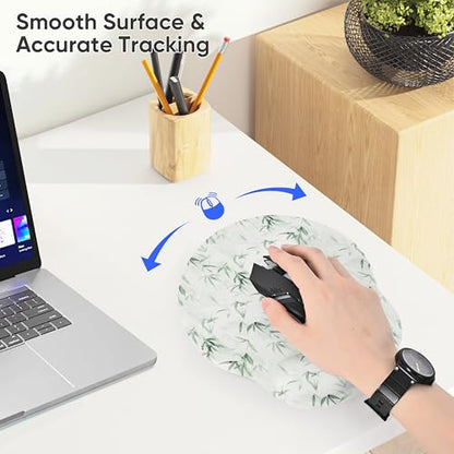 Ergonomic Mouse Pad with Wrist Support,Non-Slip Rubber Base for Computer Laptop & Mac,Lightweight Rest for Home,Office & Travel (Bamboo Leaf) - color: Bamboo Leaf