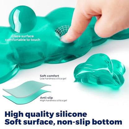 Gel Cloud Keyboard & Mouse Wrist Rest Set - Cloud Keyboard Wrist Rest Pad & Mouse Support for Office Gaming Pad Computer Laptop Ergonomic Comfortable Pain Relief- Cloud Pad Set - color: Pad Set - Green