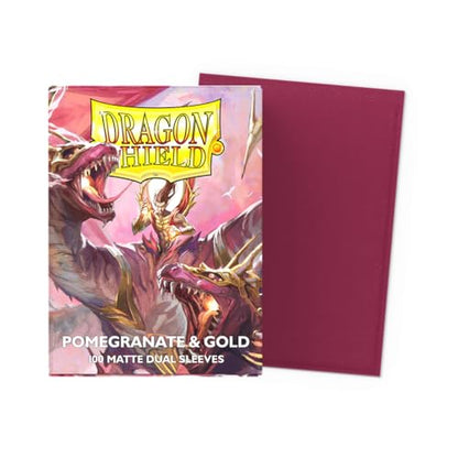 Dragon Shield | Matte Dual Standard Size Card Sleeves | 100 CT - Smooth & Tough Premium TCG Sleeves - Compatible with Pokemon, Flesh & Blood, One Piece & Magic the Gathering | Red/Gold - color: Red/Gold