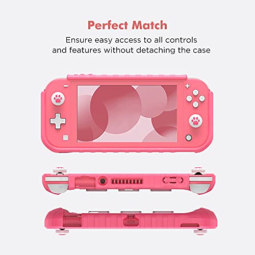 Protective Case for Switch Lite 2019, with Thumb Grip Caps | Only Fits Switch Lite 2019 (5.5"), Not for Switch 2 (2025 Release, 7.9"), No Screen Srotector Included, Pink - color: Pink