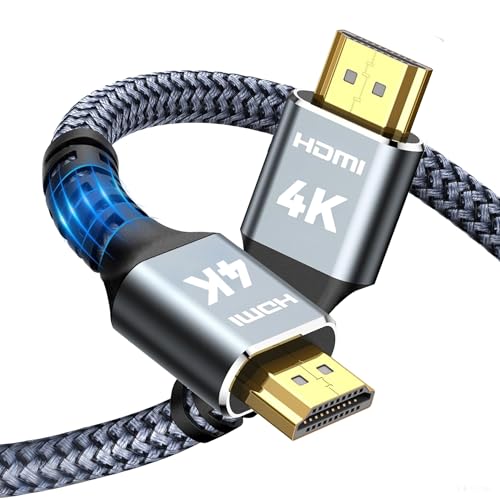 4K HDMI Cable 6.6 ft, 18Gbps 2.0 High-Speed Nylon Braided Cord | Gold-Plated Connectors, Supports 4K@60Hz, 2K 1080P, ARC, CL3 Rated, HDR, Compatible for PS5/4/3, Laptop, HDTV, Fire/Apple TV