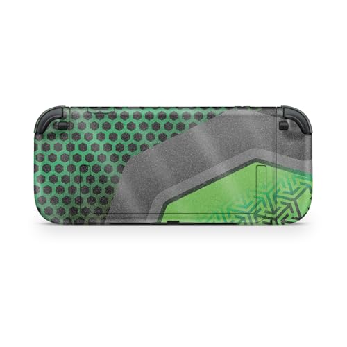 Glossy Glitter Gaming Skin Compatible with Nintendo Switch 2 Console Only - Hex Green - Premium 3M Vinyl Protective Wrap Decal Cover - Easy to Apply | Crafted in The USA by MightySkins - color: Hex Green, size: Switch 2 Console Skin Only, style: Glossy Gl
