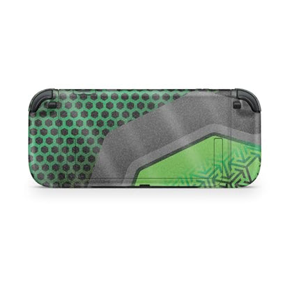 Glossy Glitter Gaming Skin Compatible with Nintendo Switch 2 Console Only - Hex Green - Premium 3M Vinyl Protective Wrap Decal Cover - Easy to Apply | Crafted in The USA by MightySkins - color: Hex Green, size: Switch 2 Console Skin Only, style: Glossy Gl