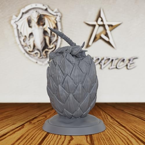 AUSPDICE Hatching Dragon Egg Miniature 28mm, Unpainted Fantasy Figure AS425