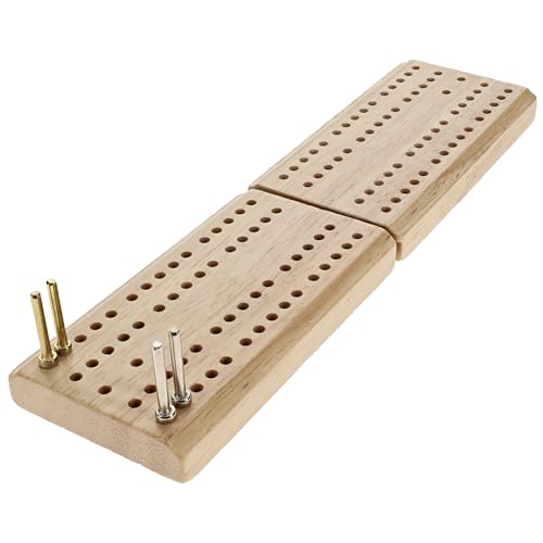 WE Games Wooden Folding Travel Cribbage Board with Metal Pegs, Small Size for Easy Travel - size: Mini