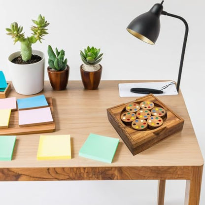 Circles Color Match challenging Wooden IQ Puzzle Fun Play Brain Teaser Game for Adults and Teens - style: Circles Color Match