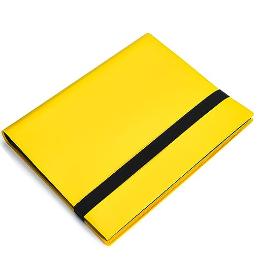 9 Pocket Trading Card Binder Holder, Collection Card Album with Sleeves, Protection Trading Cards - 20 Pages - Put up to 360 Cards (Yellow) - color: Yellow, size: 360-Pockets