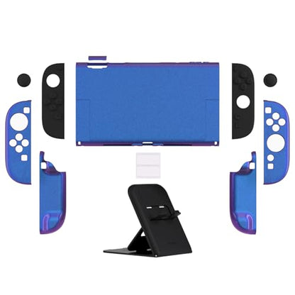PlayVital Glossy Protective Case for Nintendo Switch 2 with Extra Stand & Thumb Grip Caps | Solid Color Series, Chameleon Purple Blue - color: Chameleon Purple Blue