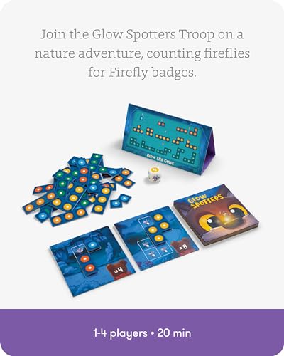 SimplyFun Glow Spotters - A Visual and Adventurous Math Game for Kids, Earn Your Firefly Badge with Addition - 1 to 4 Players, for Kids Ages 5 & Up - style: Glow Spotters