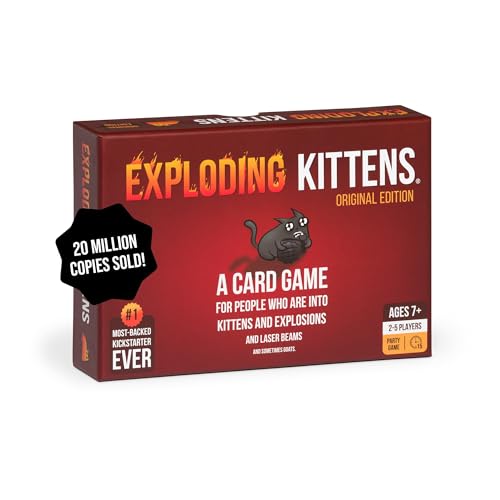 Exploding Kittens Original Edition: 2-5 Players - Ages 7+ Family Card Game | Draw cards, betray your friends, and try not to explode! Great for family game nights, parties, travel, quick 15-minute play. - style: Original Edition