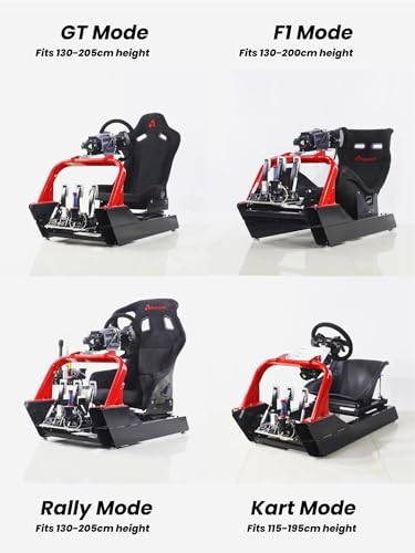 AZRACING CS-Pro Modular Simracing Cockpit | Fully Adjustable | Direct drive Support Compatible with Thrustmaster, Fanatec, Moza Racing on PC, Xbox and PS，for Wheels Up to 38NM,Includes Expansion Bracket