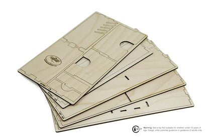 The Broken Token Game Organizer Compatible with King of Tokyo - Wooden Game Organizing Box with Multiple Trays