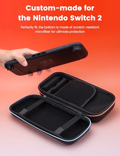 MOGOOD Carrying Case for Nintendo Switch 2 for Travel Fits Original Charger | Hard Shell Travel Storage with Soft Interior,Large Capacity, Fits Console,Joy-Cons, 8 Game Cartridges & Accessories - size: Large