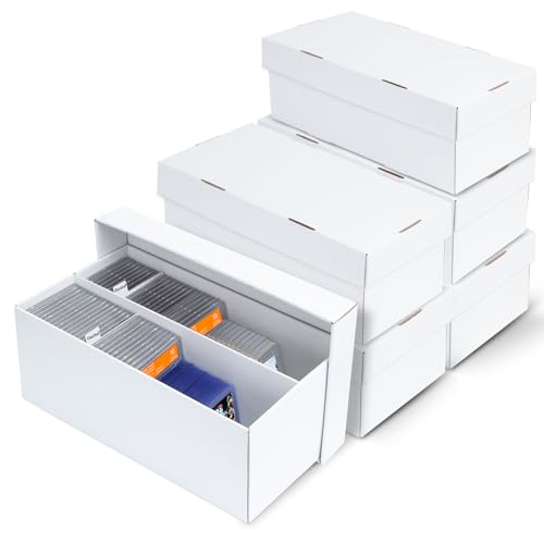 Pulchra 6 Pack Trading Graded Card Storage Box - 2 Rows Graded Card Case Holds 88 PSA Slab Cards, Graded Card, Cardboard Holder Organizer Boxes with Dividers for Sport Cards PSA/GMA/CSG/SGC/HGA/MTG - size: 6 Pack, style: 2 Row