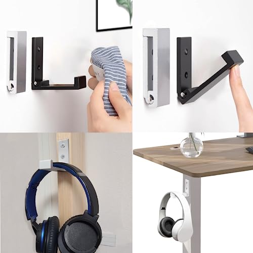 OHIYO 4pcs Folding Coat Hooks Heavy Duty Wall Hooks for Hanging Bags Hooks Headphone Holder No Rust Wall Mounted for Hat, Bags, Jacket, Towel (Silver) - color: Silver-4 Pack