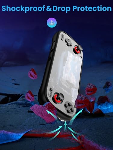 for Ayn Odin 3 6inch TPU Grip Case – Shockproof Non-Slip Full Protective Cover with Kickstand, Anti-Scratch Drop Protection Gaming Console Case (Black - color: Black