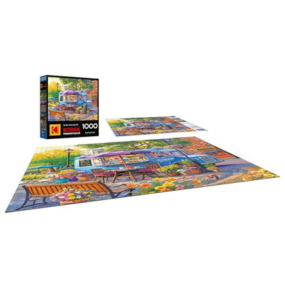 RoseArt Kodak Premium City Food Truck 1000 Piece Jigsaw Puzzle | 26.625" x 19.25" Finished Size, Fully Interlocking Pieces, Bonus Poster Included, Made in USA