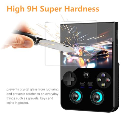 Hianjoo 3 Pcs Screen Protector Compatible ANBERNIC RG477V 4.7" Handheld Console, Tempered Glass [HD Clarity] [9 Hardness] [Anti-Scratch] [Easy Installation]