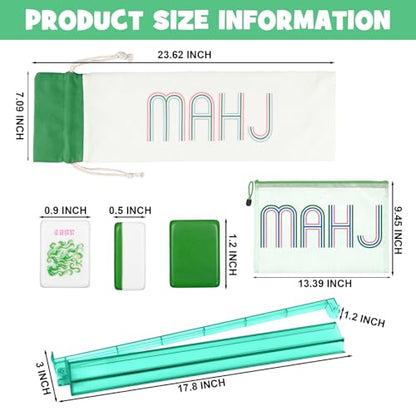 Ceenna American Mahjong Set with Carrying Bag,American,Green - color: Green