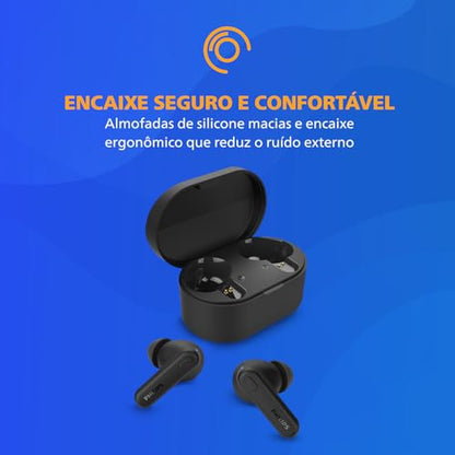 Philips TAT1108 Wireless Earbuds,True Wireless Headphones,Powerful Bass with 6 mm Driver,Clear Call with AI Mic,15-Hour Battery Life,Bluetooth v5.3,IPX4 Rating,Ergonomic Design for Comfort,Black - size: With tips, style: Ear Tip
